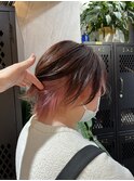 インナーカラー/ピンクベージュ/ショート