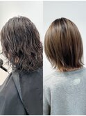 ブリーチパーマ落とし、レイヤーボブ