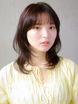 ガリカ 蔵前(Gallica) くびれセミディ×顔まわりレイヤー×ダークブラウン