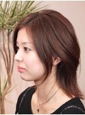 毛束感を持たせつつ、ノンブローでもまとまりやすいスタイル