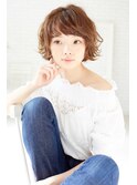 小顔かわいい丸みショートボブ