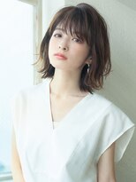 【AFLOAT 晃輔】20代30代40代大人かわいい 外ハネ ボブ 流し前髪
