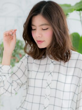 レアワンハナレ センター北美容院(lea/1 HANARE) センター北/髪質改善/ニュアンスカラー☆大人波巻きロブヘアc