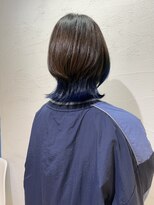 アジールヘア 池袋東口店(agir hair)&nbsp;ウルフカット×襟足インナーネイビーブルー池袋東口