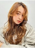 【over hair】キャラメルベージュ×ゆるふわロング