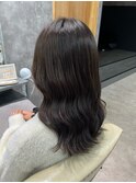 黒髪/ボブルフ/ネビージュ/小顔/ワンレン/韓国/髪質改善/前髪