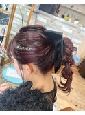 ポニーテール×リボンアレンジ