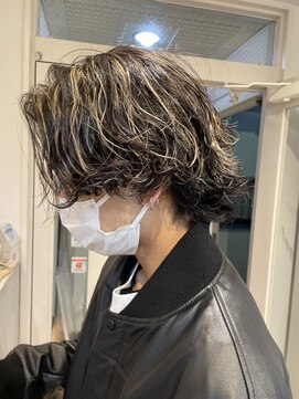 キャンバス バイ ネオリーブ 横浜西口(Canvas by neo.) 横浜★メンズウルフのスパイラルパーマハイライト