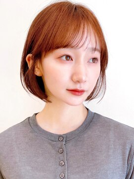 セイドット リー(Say. Ree) Say.ぱつっとミニボブショート顔周りオレンジベージュ暖色カラー