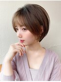 大人かわいい前髪ありのマッシュショート