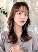 ミディアムレイヤーカット/20代30代40代/顔周りカットワンカール