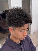 短髪フェザーパーマ