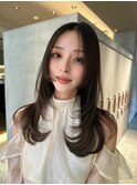 韓国風レイヤーカット/顔周りカット/ミルクティーベージュ/銀座