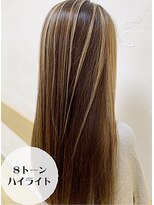 アッシュ 亀戸店(Ash) 脱白髪染めハイライト×髪質改善で白髪を活かす艶髪ミディアム