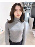 【岡山駅/韓国ヘア】くびれミディアムヘア × ショコラブラウン