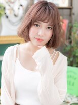 カバーヘア ブリス 志木南口駅前店(COVER HAIR bliss)&nbsp;大人かわいいAラインピンクベージュ小顔ロブa志木20代30代40代
