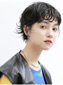 くせ毛風パーマのマッシュショート