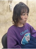 ウェーブミディアムモテ髪似合わせカットうるツヤ