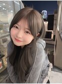 ミントグリーンオリーブカラーカーキアッシュシースルーぱっつん