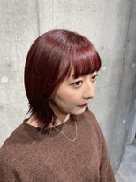 アンサム 下北沢店(UNSOME)&nbsp;外はねボブ／顔まわりカット／暖色カラー／チェリーレッド