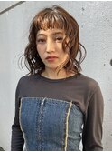 ブラウンヘアにパーマ