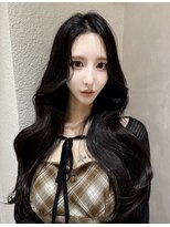 髪質改善縮毛矯正レイヤーカット顔周り前髪韓国ミニウルフ/銀座