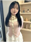 ブルーブラック 透明感カラー 艶髪 顔周りカット ストレート