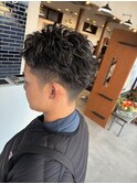 メンズ ハイライト×パーマ