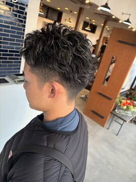 リドル ヘアー 駒生店(Riddle HAIR) メンズ ハイライト×パーマ