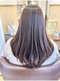 ロングレイヤー 髪質改善トリートメント アッシュブラウン
