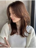海外風カーテンバングレイヤーロブ レイヤーカット 表参道A0115