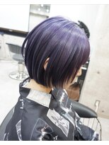 ヘアテリア リュウ 大塚(hair teria ryu) フルブリーチ/バイオレットネイビー/ショートボブ