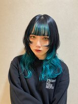 クレールバイケンジ(Claire by KENJE) ロングウルフ × ミントインナーカラー