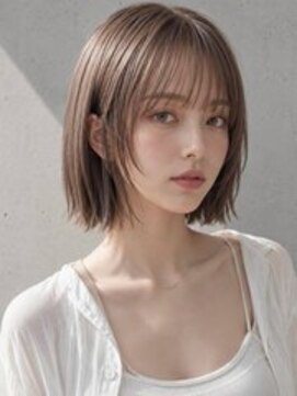 ヴェイン 渋谷(vain) ブリーチなし外ハネボブ前髪なしサイドバング前髪あり前髪あり☆