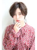 大人前髪パーマグレーベージュ