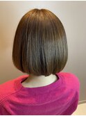 ミニボブ×ベージュアッシュ