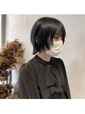 ウルフショート/ウルフボブ/ショート/グレー