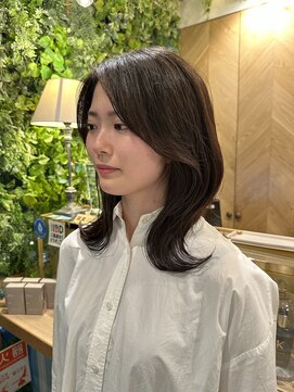 ロンド パルティール 大宮(Lond partir) 前髪パーマアッシュカラーレイヤーロンググレーベージュ[大宮]