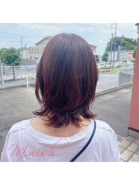 エムウィッシュ(M Wish) くびれシルエット/ピンクブラウン/ひし形シルエット/レイヤー