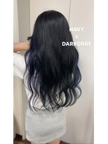 アーチフォーヘア 心斎橋店(a-rch for hair)&nbsp;イヤリングカラーでネイビーハイトーン