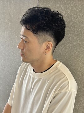 ニアウ 太田店(Niau) ニュアンスパーマセンターパートオールバックスパイラルパーマ