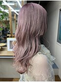透明感抜群ダブルカラーブリーチハイトーンピンクベージュ