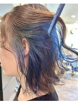 ワン 横浜(ONE005) イヤリング/デザインカラー/ブルー/ベージュ/