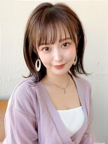 ラルユー 金山(LallYou)&nbsp;30代大人かわいい外ハネミディアム × ミルクティーベージュ