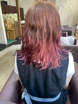 ビーチェ 小岩(Bice) 裾カラー毛先カラーピンクのバイカラー パープルカラー