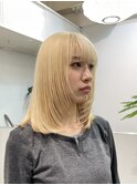 ◎ブロンドハイトーンデザインカラーアンブレラカラー金髪