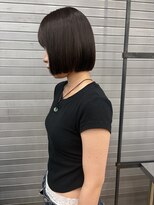 ロックス バイ マグ 松本(rocks BY MAG)&nbsp;ブリーチなし大人可愛いマロンブラウン似合わせ耳かけボブ