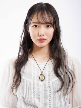 アース 三軒茶屋店(HAIR&MAKE EARTH) 三軒茶屋_ロング_ウェーブ_ポイントカラー_シースルーバング_