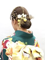 美容室 びゃんびゃん 社店&nbsp;成人式スタイル/シニヨン/水引き/金粉