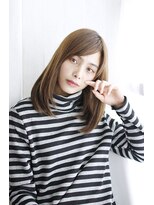 シュシュット(chouchoute)&nbsp;斜めバングデザインカラーシルキーベージュグレージュカラー/109